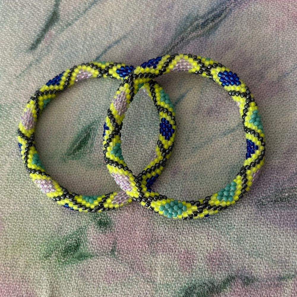 Green Diamond Boho Sashka Co New Colorful Beaded Bracelet 7 15$